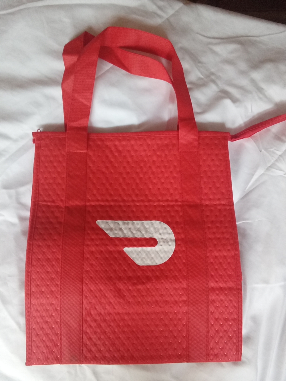 Doordash Red Insulated Tote with White Accent Logo